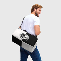 Сумки спортивные Солнце черно-белое, цвет: 3D-принт — фото 2