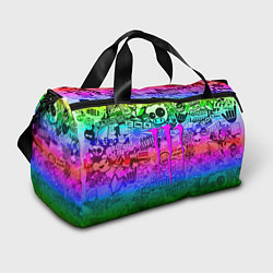 Сумки спортивные Monster energy неоновые стикеры, цвет: 3D-принт