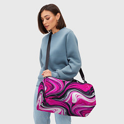 Сумки спортивные Розово белая абстракция, цвет: 3D-принт — фото 2