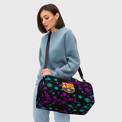 Сумки спортивные Барселона неоновые снежинки, цвет: 3D-принт — фото 2