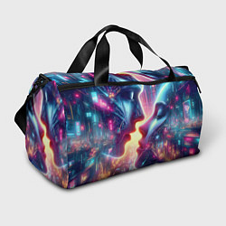 Сумки спортивные Love in neon metropolis - ai art fantasy, цвет: 3D-принт