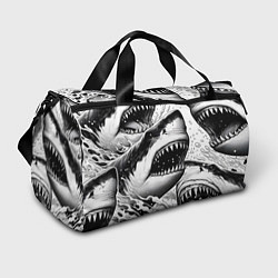 Сумки спортивные Белая акула - стая, цвет: 3D-принт