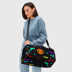 Сумки спортивные Манчестер Юнайтед краски неон, цвет: 3D-принт — фото 2