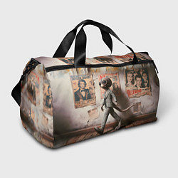 Сумки спортивные Пришелец в костюме в полосочку, цвет: 3D-принт