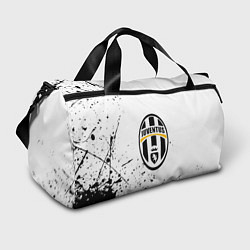 Сумки спортивные Ювентус черные краски всплеск, цвет: 3D-принт