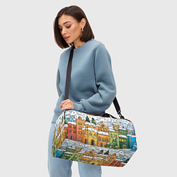 Сумки спортивные Новогодний снегопад, цвет: 3D-принт — фото 2