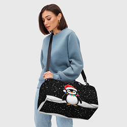 Сумки спортивные Пингвин в шапке Санты, цвет: 3D-принт — фото 2