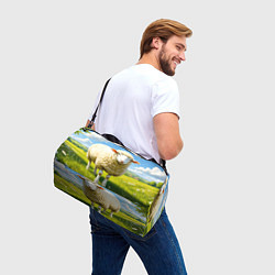 Сумки спортивные Овца на цветущем лугу, цвет: 3D-принт — фото 2