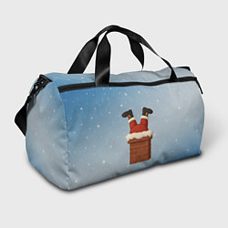 Сумки спортивные Санта торчит из трубы, цвет: 3D-принт