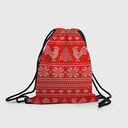Рюкзак-мешок Узор с петухами, цвет: 3D-принт
