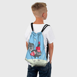 Рюкзак-мешок Милый петушок зимой, цвет: 3D-принт — фото 2