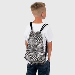 Рюкзак-мешок Стая зебр, цвет: 3D-принт — фото 2