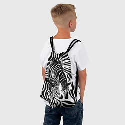 Рюкзак-мешок Полосатая зебра, цвет: 3D-принт — фото 2