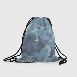Рюкзак-мешок Камуфляж: голубой/синий, цвет: 3D-принт