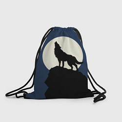 Рюкзак-мешок Вой на луну, цвет: 3D-принт