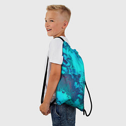 Рюкзак-мешок Лазурные текстуры, цвет: 3D-принт — фото 2