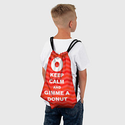 Рюкзак-мешок Keep Calm & Gimme a donut, цвет: 3D-принт — фото 2