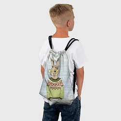 Рюкзак-мешок Кролик хипстер, цвет: 3D-принт — фото 2
