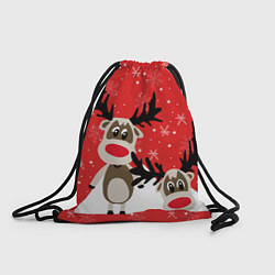 Рюкзак-мешок Праздничные олени, цвет: 3D-принт