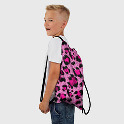 Рюкзак-мешок Розовый леопард, цвет: 3D-принт — фото 2