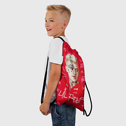 Рюкзак-мешок Lil Peep: Red Style, цвет: 3D-принт — фото 2
