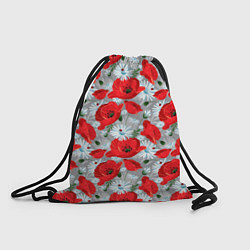 Рюкзак-мешок Цветущие маки, цвет: 3D-принт