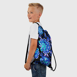 Рюкзак-мешок Синяя хохлома, цвет: 3D-принт — фото 2