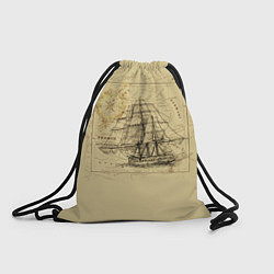 Мешок для обуви Старая карта и корабль