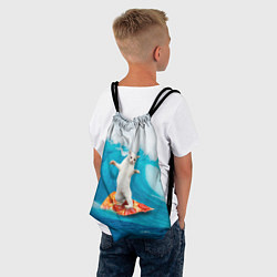 Рюкзак-мешок Кот-серфер, цвет: 3D-принт — фото 2