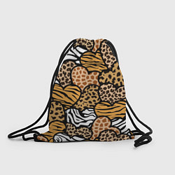 Мешок для обуви Сердца из шкур африканских животных