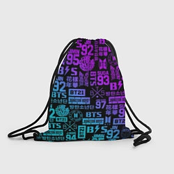 Рюкзак-мешок BTS Logos, цвет: 3D-принт