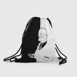 Рюкзак-мешок Гомер Симпсон - в смокинге - black and white, цвет: 3D-принт