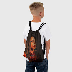 Рюкзак-мешок Billie Eilish: Red Head, цвет: 3D-принт — фото 2