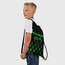Рюкзак-мешок Billie Eilish: Green & Black Autograph, цвет: 3D-принт — фото 2