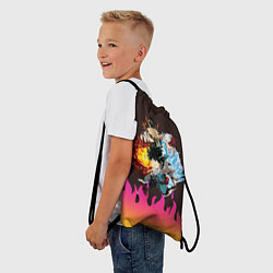 Рюкзак-мешок MY HERO ACADEMIA разноцветное пламя, цвет: 3D-принт — фото 2