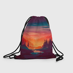 Рюкзак-мешок Minimal forest sunset, цвет: 3D-принт