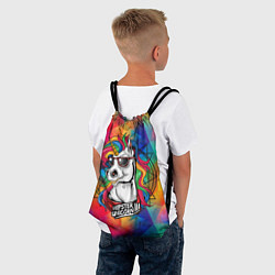 Рюкзак-мешок Единорог хипстер, цвет: 3D-принт — фото 2