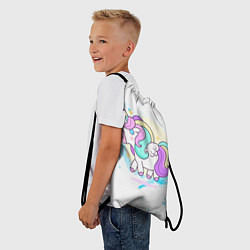 Рюкзак-мешок Радужный единорог, цвет: 3D-принт — фото 2