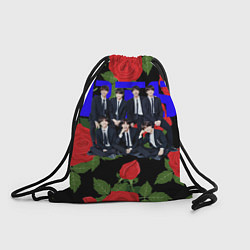 Рюкзак-мешок BTS Roses Black, цвет: 3D-принт