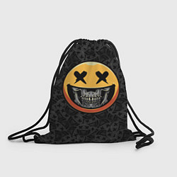Рюкзак-мешок Смайлик на черепе Emoji, цвет: 3D-принт