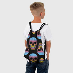 Рюкзак-мешок Neon skull!, цвет: 3D-принт — фото 2