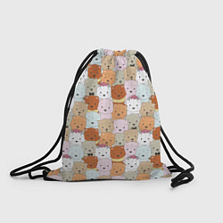 Рюкзак-мешок МИШКИ, цвет: 3D-принт