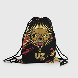 Мешок для обуви Узбекистан - агрессивный волк