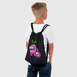 Рюкзак-мешок Among us Pink kid Pink, цвет: 3D-принт — фото 2