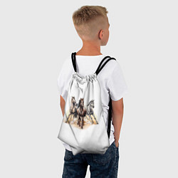 Рюкзак-мешок Лошади, цвет: 3D-принт — фото 2