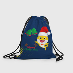 Рюкзак-мешок MERRY SHRISTMAS BABY SHARK, цвет: 3D-принт