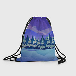 Рюкзак-мешок Зимний лес, цвет: 3D-принт