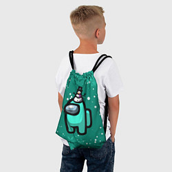 Рюкзак-мешок AMONG US - СНЕЖНЫЙ, цвет: 3D-принт — фото 2