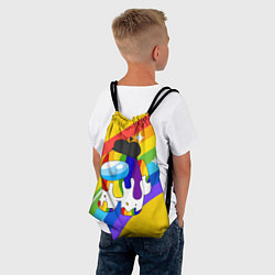 Рюкзак-мешок AMONG US - Радужный, цвет: 3D-принт — фото 2