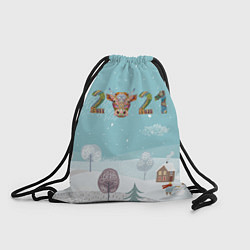 Рюкзак-мешок Год быка 2021, цвет: 3D-принт